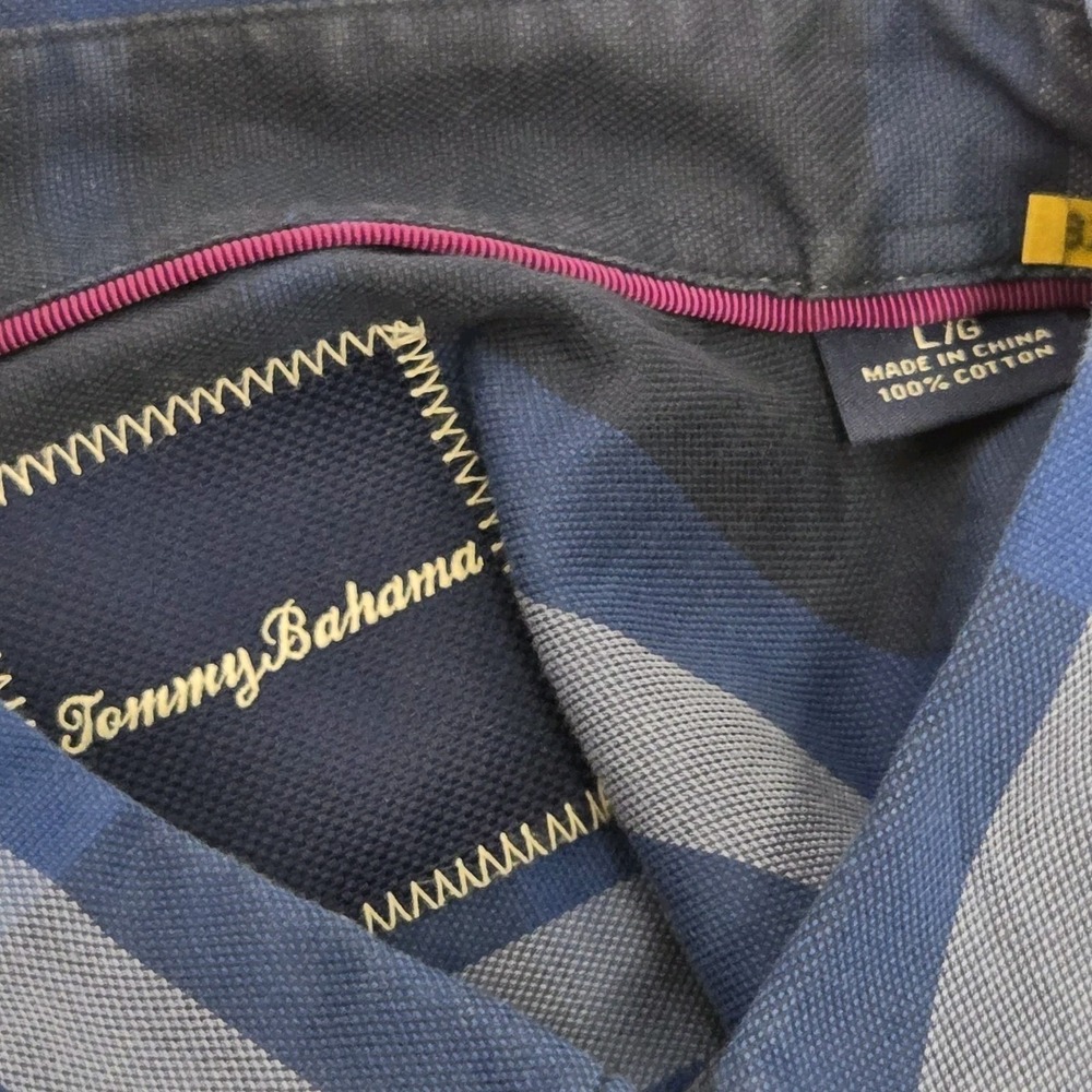 Tommy Bahama Shirt Mens Large Blue Plaid Tartan Casual Outdoors Beach Button Up - Picture 4 of 7